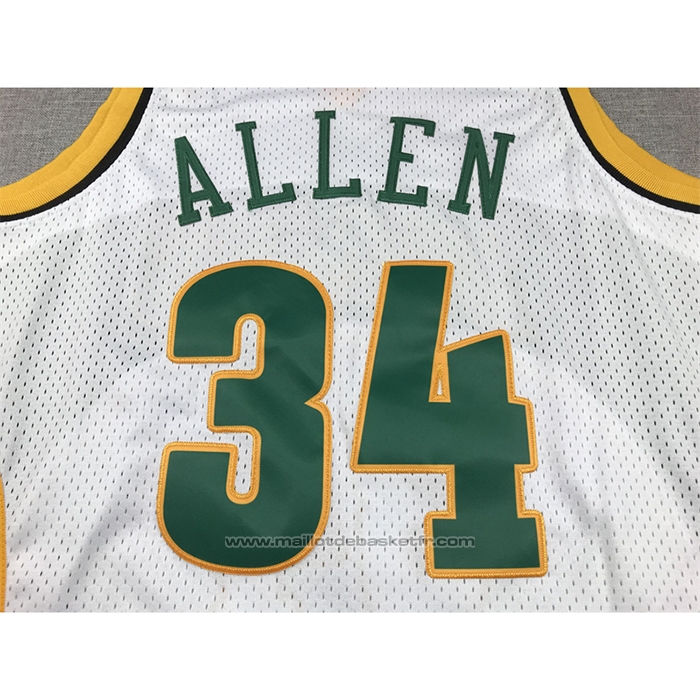 Maillot Seattle Supersonics Ray Allen #34 Mitchell & Ness 2006-07 Blanc
